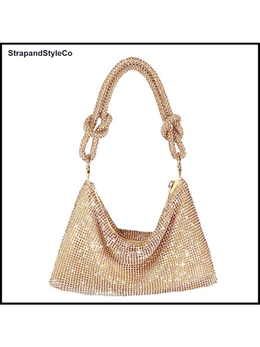 Rhinestone Evening Bag Sparkly Clutch Purse with Shoulder Strap
